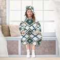 thumbnail image 7 of FORMRS Wearable Blanket Hoodie with Sleeves for Kids Cozy Flannel Sweatshirt, Gold Geometric Pattern, 7 of 7