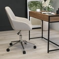 thumbnail image 3 of Merrick Lane Home Office Bucket Style Chair with Beige Upholstery and 360 Degree Rotating Swivel On Chrome Frame, 3 of 15