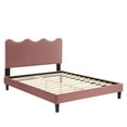 thumbnail image 4 of Modway Current Performance Velvet Queen Platform Bed in Dusty Rose, 4 of 10