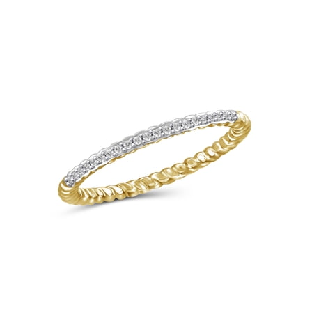 JewelersClub Diamond Rings for Women – Accent White Diamond Ring Jewelry– 14K Gold-Plated Silver Bands for Women –– Ring by JewelersClub