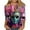 #022-Multicolor, variant on Craaazy Mardi Gras Tops for Women Funny Mask Prints 3/4 Sleeve Colorful Carnival Tops Gifts