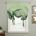 thumbnail image 2 of Palm Leaves Tropical Balloon Curtains for Windows, Bedroom Curtains 54 Inch Length, Green Botanical Summer Green Ombre Tie Up Curtains Panels Thermal Insulated Bathroom Curtains Window 42"x54", 2 of 8