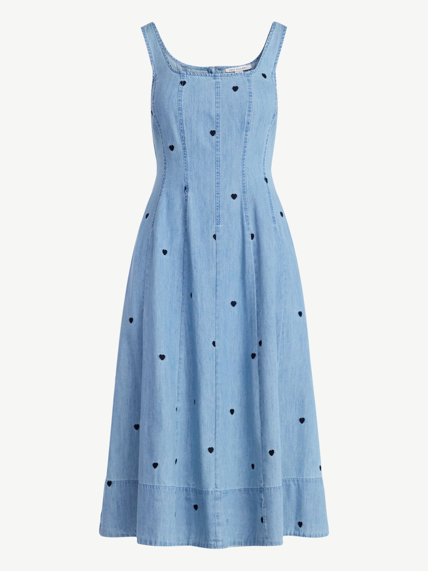 green emerald velvet dress Denim Dress Hearts M