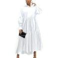 thumbnail image 1 of Bellella Robe Chemise Col en V pour Femmes Manches Longues Maxi Robes Décontractées Blanc TG, 1 of 3