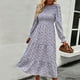 thumbnail image 3 of Vestido Midi Con Estampado Floral de Poliéster Elegante Manga Larga ANGGREK, 3 of 6