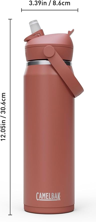 CamelBak Thrive™ Flip Straw Insulated Stainless Steel Water Bottle, 25 oz, Sierra Red
