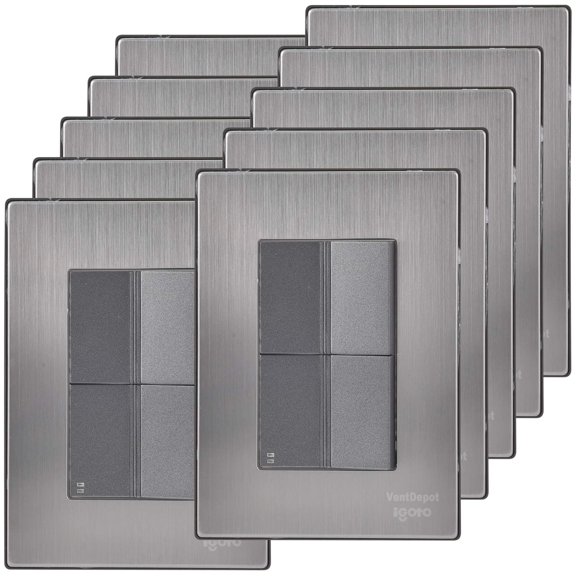 Placa con Apagador Resistente Inoxium1A1EOxford 10Pzas Apagador/Apagador Escalera 125-250VCA 10A 50/60Hz Plateado/Oxford