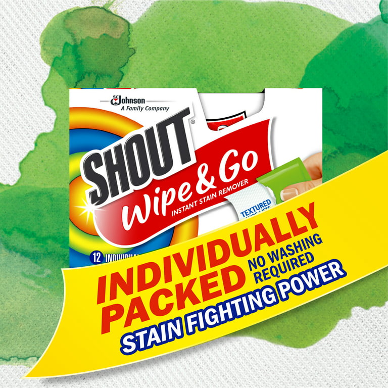 Shout Laundry Wipes Trial Size 4 Pack, 4 Count, 24 per Case, Price/Case