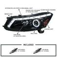 thumbnail image 3 of Spec-D Tuning Black Housing Smoke Lens LED Halo Projector Headlights Compatible with 2008-2012 Honda Accord 4-Door Sedan Left + Right Pair Headlamps Assembly, 3 of 5
