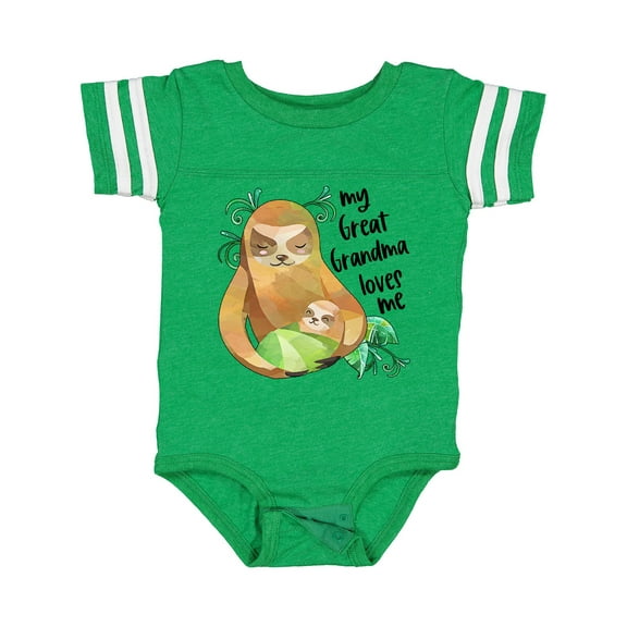 Inktastic My Great Grandma Loves Me Cute Sloth and Baby Boys or Girls Baby Bodysuit