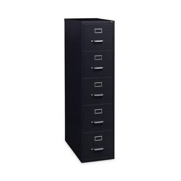 Alera Five-Drawer Economy Vertical File, Letter-Size File Drawers, 15" x 26.5" x 61.37", Black