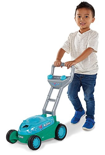 bubble blowing lawn mower