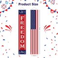 thumbnail image 2 of 4th of July Decorations, American Flag Porch Sign Hanging Patriotic Banner Door Supplies Outdoor Decor for Fourth of July Independence Day Memorial Day, 12 x 72 Inch (Freedom), 2 of 6