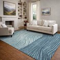 thumbnail image 6 of Addison Rugs Mayfield Premium Machine Washable Transitional Stripes Teal Rectangle Rug, 10' x 14', 6 of 6
