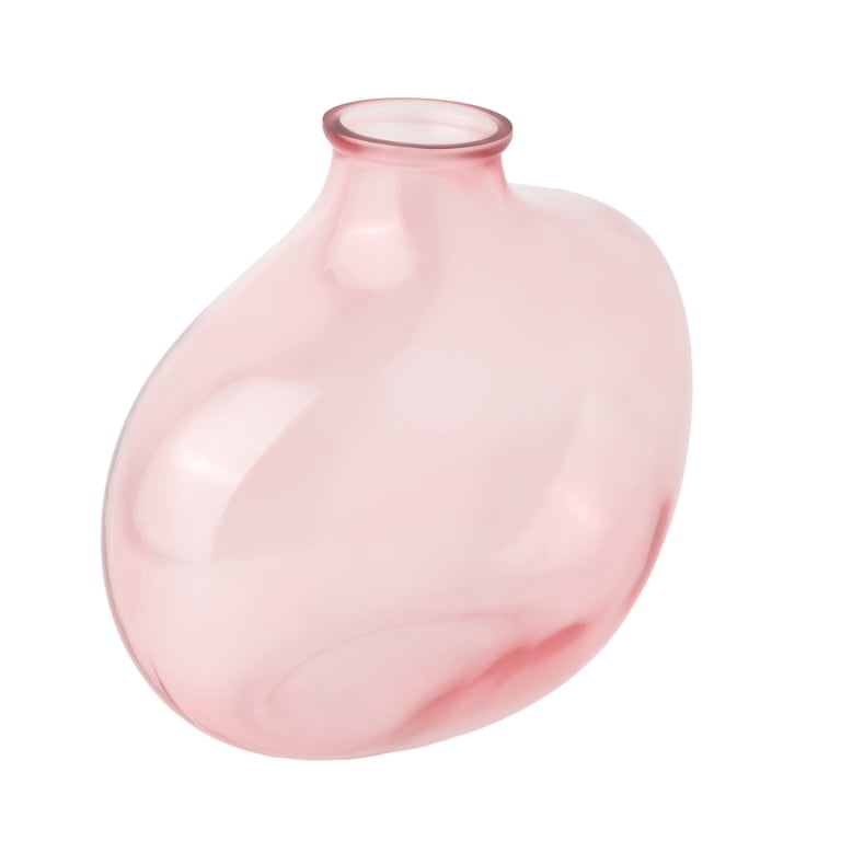 Mainstays Pink Glass Decorative Vase, 7.26 inch, Size: 8.5 inchx8.5 inchx7.256 inch