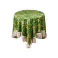 thumbnail image 2 of Floral Print Round Tablecloth with Lace Trim, French Vintage Style Table Cover, Polyester Fabric, 2 of 7
