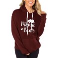 thumbnail image 1 of Sudadera con capucha informal, cómoda, con bolsillo con cordón elástico y manga larga, sudadera con capucha para mujer color rojo vino XL, 1 of 6