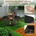 thumbnail image 6 of Costway 5PCS Patio Rattan Bar Table Stool Set Hidden Storage Shelf Cushion Black, 6 of 11
