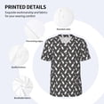 thumbnail image 3 of Zufioo Bowling Pins Print Men's Baseball Short Sleeve, Moisture Wicking Button-Down Hip Hop Tee-XX-Large, 3 of 7