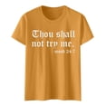 thumbnail image 4 of B91xZ T-Shirt Court à Manches Courtes Coupe Classique Col Rond pour Femmes, Or m, 4 of 4