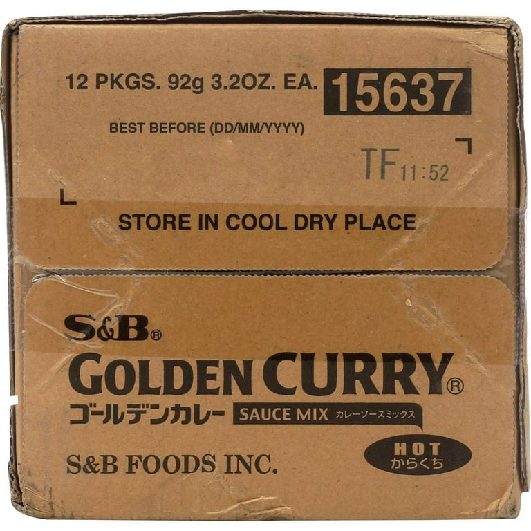  S&B, Golden Curry Sauce Mix, Hot, 3.2 oz : Grocery & Gourmet  Food