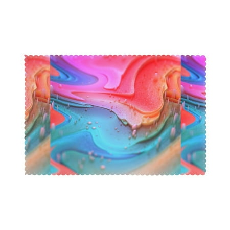

Home Colorful Abstract Lava Background Placemats Set Of 6 Washable Wipeable Place Mats Place Mats For Festival Parties Family Dinner (12 X 18inch)
