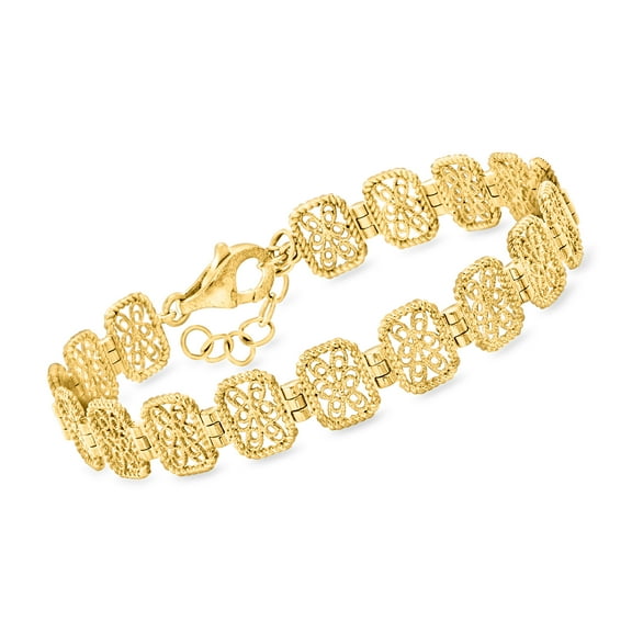 Ross-Simons 18kt Gold Over Sterling Filigree Bracelet, Women's, Adult