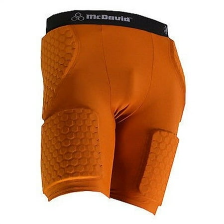 Callaway Hex Shorts - Mcdavid 7580 Men's Hex Pad Thudd Short With Extended Thigh Texas Orange XLarge
