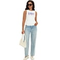 thumbnail image 6 of DARING DIVA Women's Summer Ribbed High Neck Casual Basic Tank Tops XL White Print, 6 of 7
