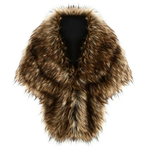 Faux Furs Shoulder Wrap Shawl Scarf for Women Dating Night Party Accessory