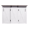 thumbnail image 2 of SEI Furniture Leshire Engineered Wood Barn-Door Kitchen Island Dark Brown/White, 2 of 3