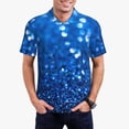 thumbnail image 5 of Yiaed A Blue GlitterPrint Men's Short Sleeve Polo Shirt,Golf Polo for Men Three-Button Golf Shirt Athletic Casual Collared T-Shirt- XX-Large, 5 of 7