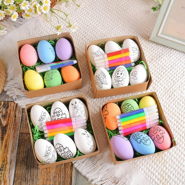 Craft Embellishments: Wooden Printed Easter Eggs - 6pc Craft Embellishments: Wooden Printed Easter Eggs - 6pc