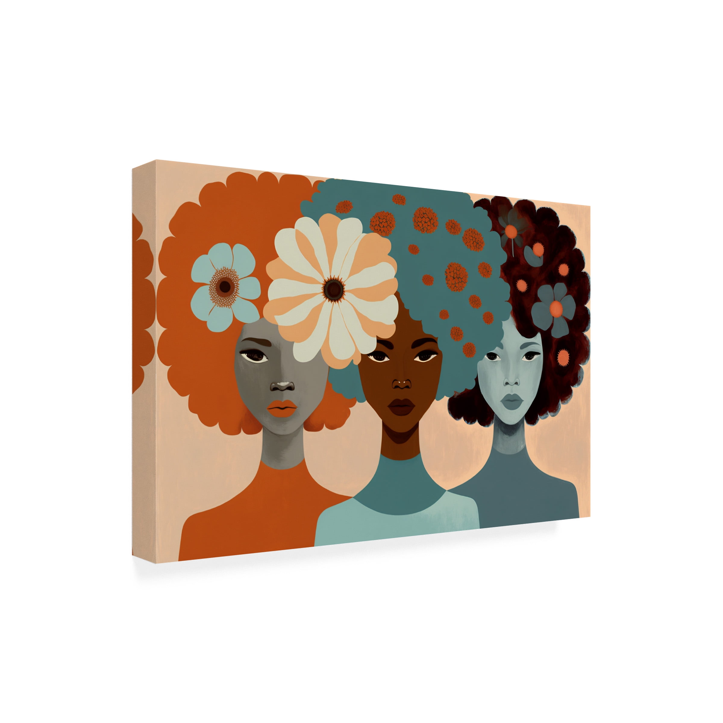Canvas Wall Art - Ray Heere 'Mid Century Diversity Portraits 3' Wall Art for Living Room, Bedroom, or Office Décor by Trademark Fine Art - 19 x 12 Inches