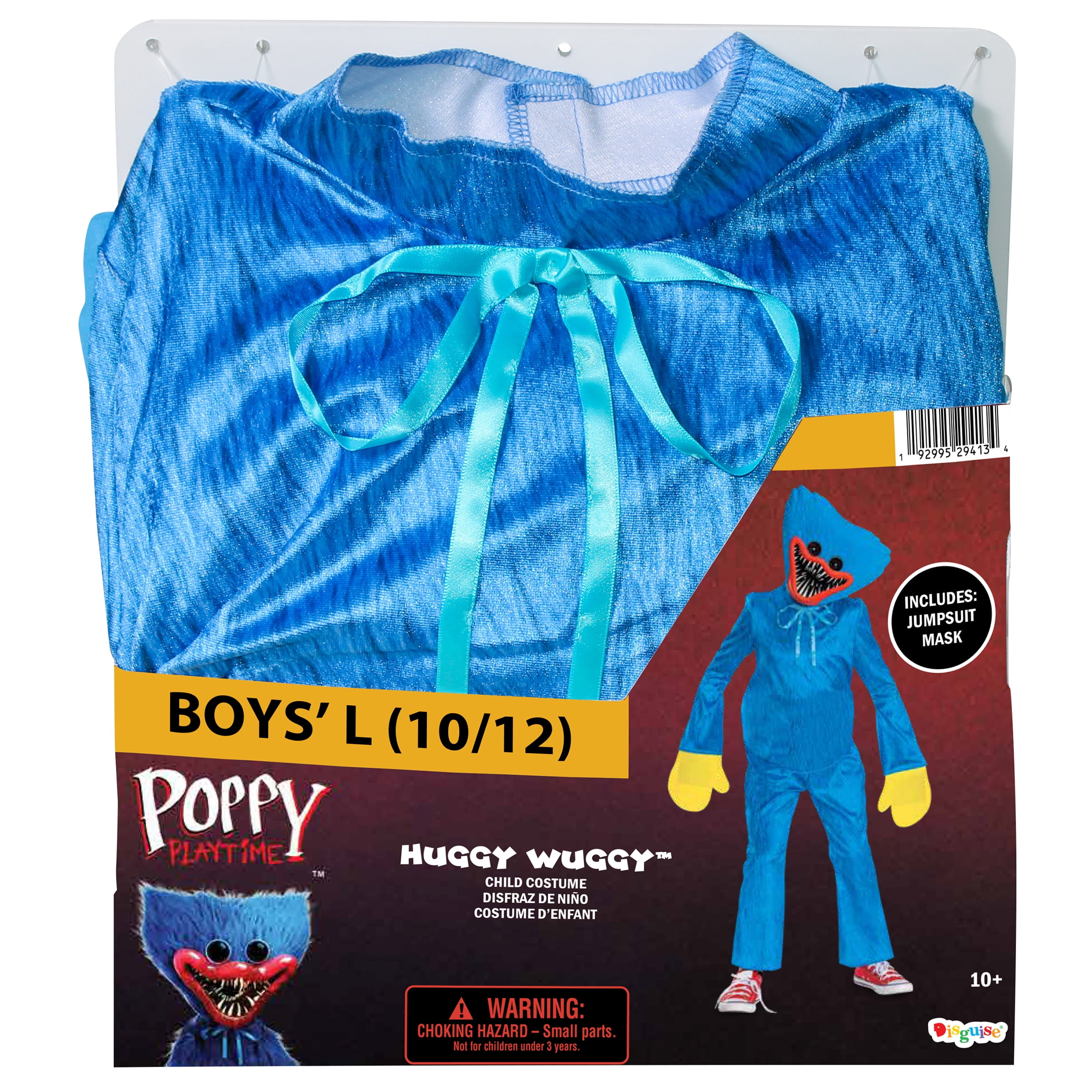 Poppy Playtime Huggy Wuggy Halloween Costume for Children, Boys Size L (10/12), by Disguise