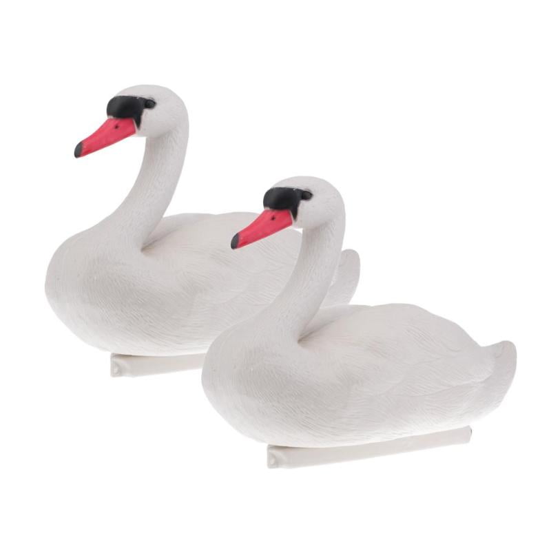 Fishing Garden Decors Pest Scarer 2 Piecss Floating Swan Decoy for Hunting 