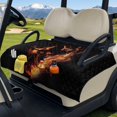 thumbnail image 3 of Whosucclay Flame Wolf Head Golf Cart Seat Cushion Cover, 4 Pockets Folding Golf Cart Seat Covers for Ezgo TXT RXV Club Car Club Cars Breathable Fabric, 3 of 9