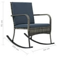thumbnail image 2 of vidaXL Rocking Chair Outdoor Patio Rocking Chair with Cushion Poly Rattan, 2 of 6