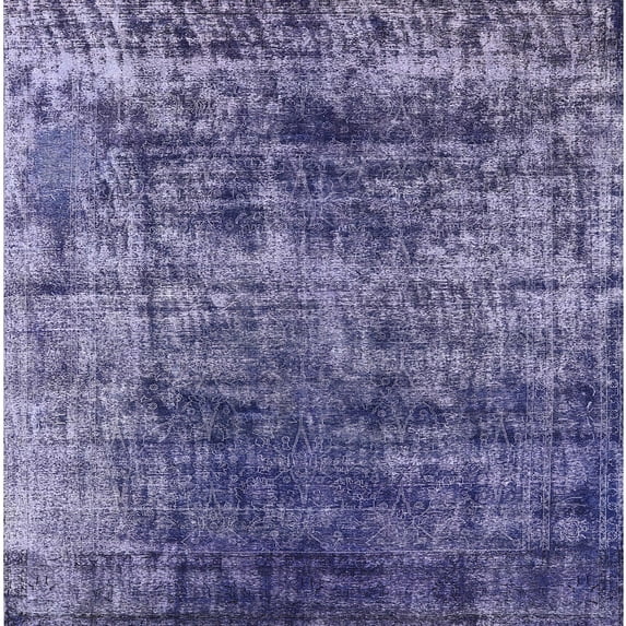 Ahgly Company Indoor Square Mid-Century Modern Purple Oriental Area Rugs, 5' Square