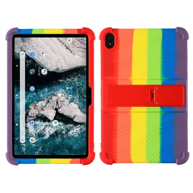 Tablet Protective Case Suitable For Nokia T20 10.4-inch Durable Waterproof Silicone Protective Cover Drop Resistance Shell Case Rainbow colors