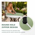 thumbnail image 4 of Round Outdoor Tablecloth with Umbrella Hole and Zipper, Modern Sage Green Tablecloth with Elastic Waterproof, Green Ombre Aesthetics Abstract Art Patio Table Covers for 36" - 44" Picnic Pool Tables, 4 of 9