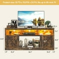 thumbnail image 2 of Farmhouse TV Stand for 70/75/80 Inch TV, 32”Tall Entertainment Center w/LED Light, Large Media Console Cabinet w/Barn Doors & Adjustable Shelves for Living Room, Rustic Brown, 2 of 16