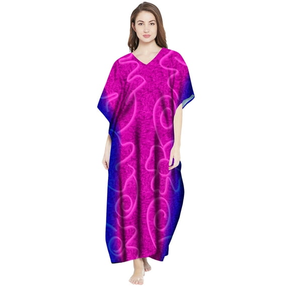 eloria Floral Printed Women's Oversized Maxi Kimono Kaftan Caftan Summer Beach Dress