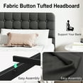 thumbnail image 3 of Lutown-Teen 16 inch Twin XL Bed Frames with Upholstered Headboard and Metal Footboard, Heavy Duty XL Twin Metal Bed Frame, No Box Spring Needed, Easy Assembly, 3 of 7