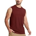 thumbnail image 4 of cocolona Mens Summer Solid Color Tank Tops Crew Neck Sleeveless Stretchy Sports Shirts Gym Workout Running Tank Tops, 4 of 4
