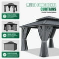 thumbnail image 6 of Clouddwell 12' x 12' Gazebo for Patio, Gazebo Pergola with Sloped Roof, Large Wall-Mounted Heavy Duty Awnings, for Deck, Patio and Backyard,Gray, 6 of 7