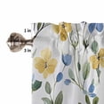 thumbnail image 5 of Tier Curtains 45 Inches Long, Blue Yellow Floral Spring Window Treatment Curtain Drapes, Summer Pastoral Botanical Green Window Half Privacy Curtains for Bedroom Bathroom, 42"x45", 2 Panels, 5 of 7