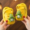 thumbnail image 2 of Tfken Todder Kids Girls Boys Sandals Cartoon Decorations Fashion Daily Wear Eva Slippers Yellow Size 4-5 Years, 2 of 7