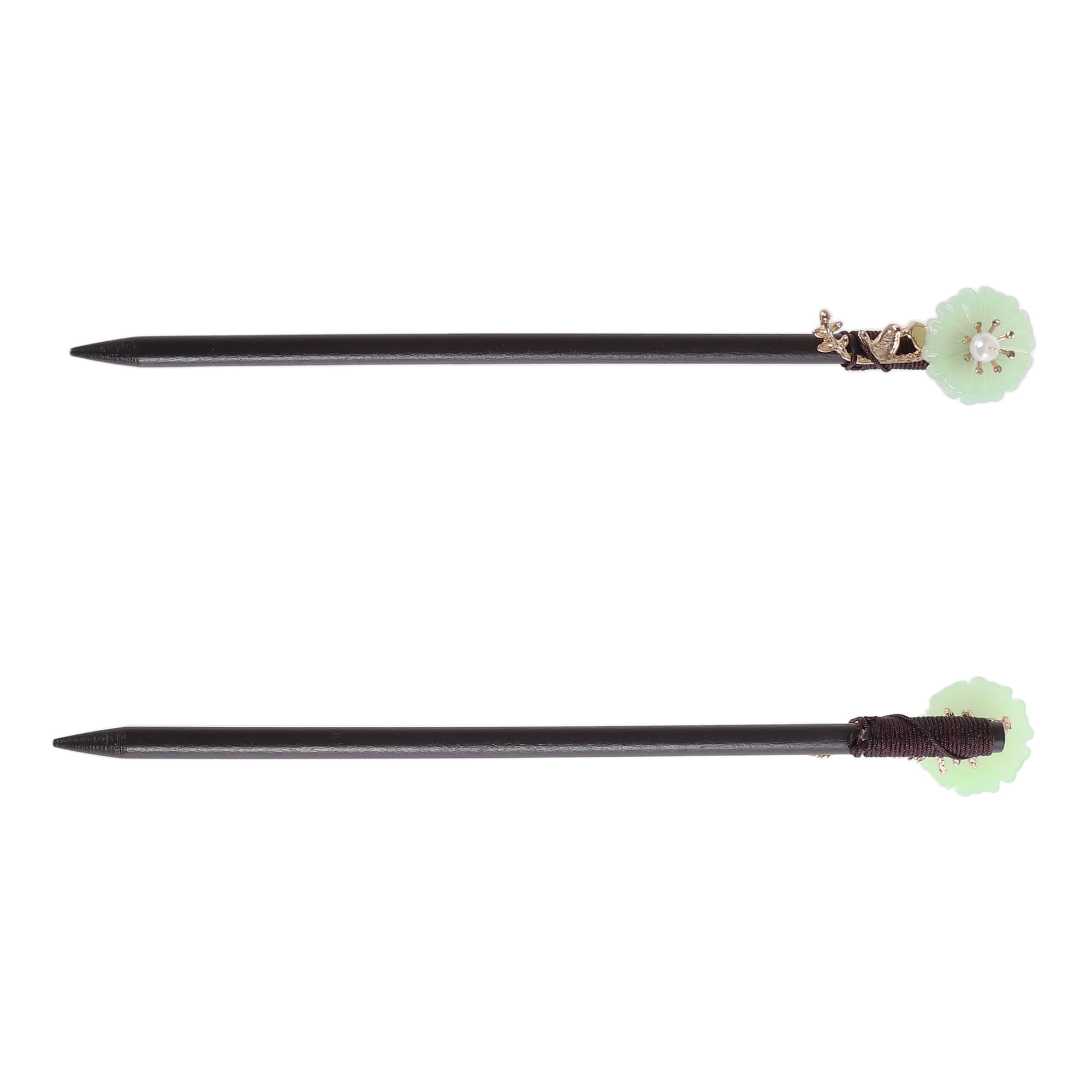 Unique Bargains Hair Chopstick for Women Black Green 1 Pc [Magpie Tassel]
