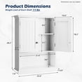 thumbnail image 2 of Demi Bonn Bathroom Wall Cabinet, Wall Mounted Bathroom Cabinet, Medicine Cabinet, Wall Mount Bathroom Cabinet Storage Organizer with Doors and Shelves, for Kitchen Entryway Bathroom, White, 2 of 9